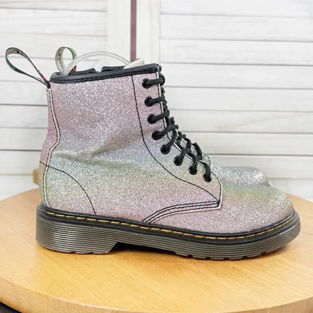 Dr. Martens 1460 Ombre Pastel Glitter Sparkle‎ Combat Boots Rainbow 2 Kids
